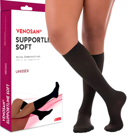 Meia 3/4 e 7/8 Venosan Supportline Soft 18-22mmhg Longas Viagens
