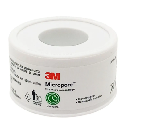 Fita Micropore Hipoalergênica Bege 3M (25mmx10m)